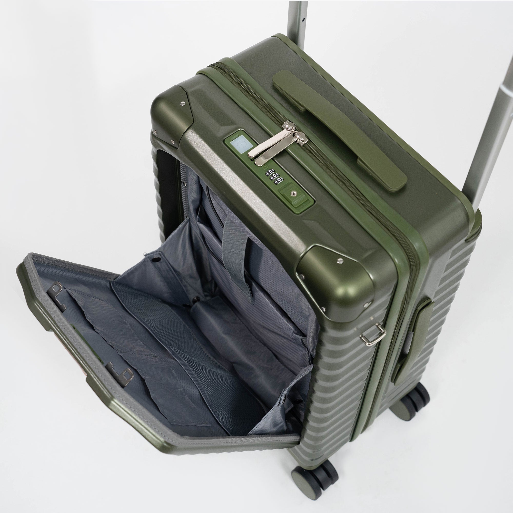 Valise Cabine TITOU Smart Pro – TSA, Port USB, Compartiment Laptop & Porte Goblet - Vert Militaire
