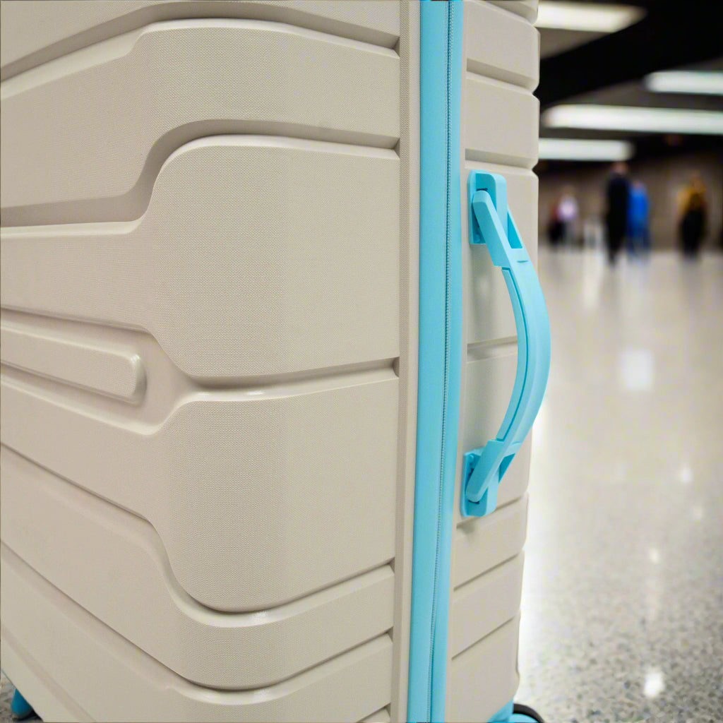 Valise Titou Mat - Beige & Bleu Ciel