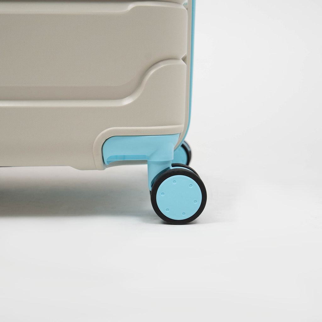 Valise Titou Mat - Beige & Bleu Ciel