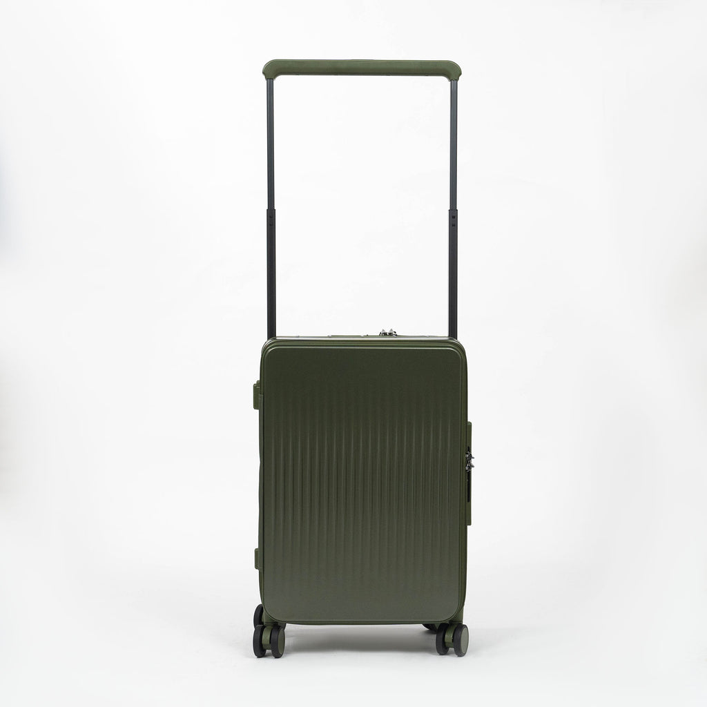Valise Cabine Premium Business – TSA, Port USB, Compartiment Laptop & Support Téléphone - Vert militaire