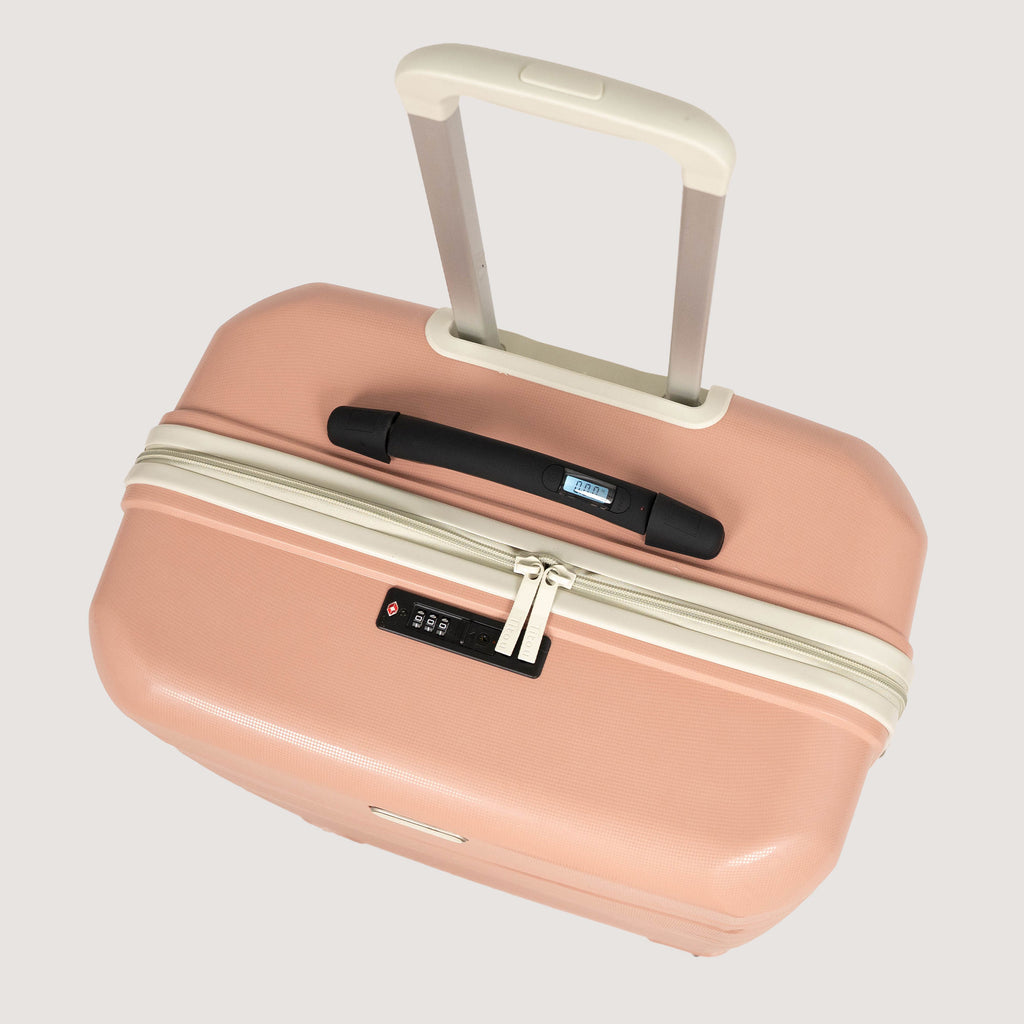 Set de 3 valises Titou avec pèse-bagages intégré et port USB intégré - Saumon & Beige