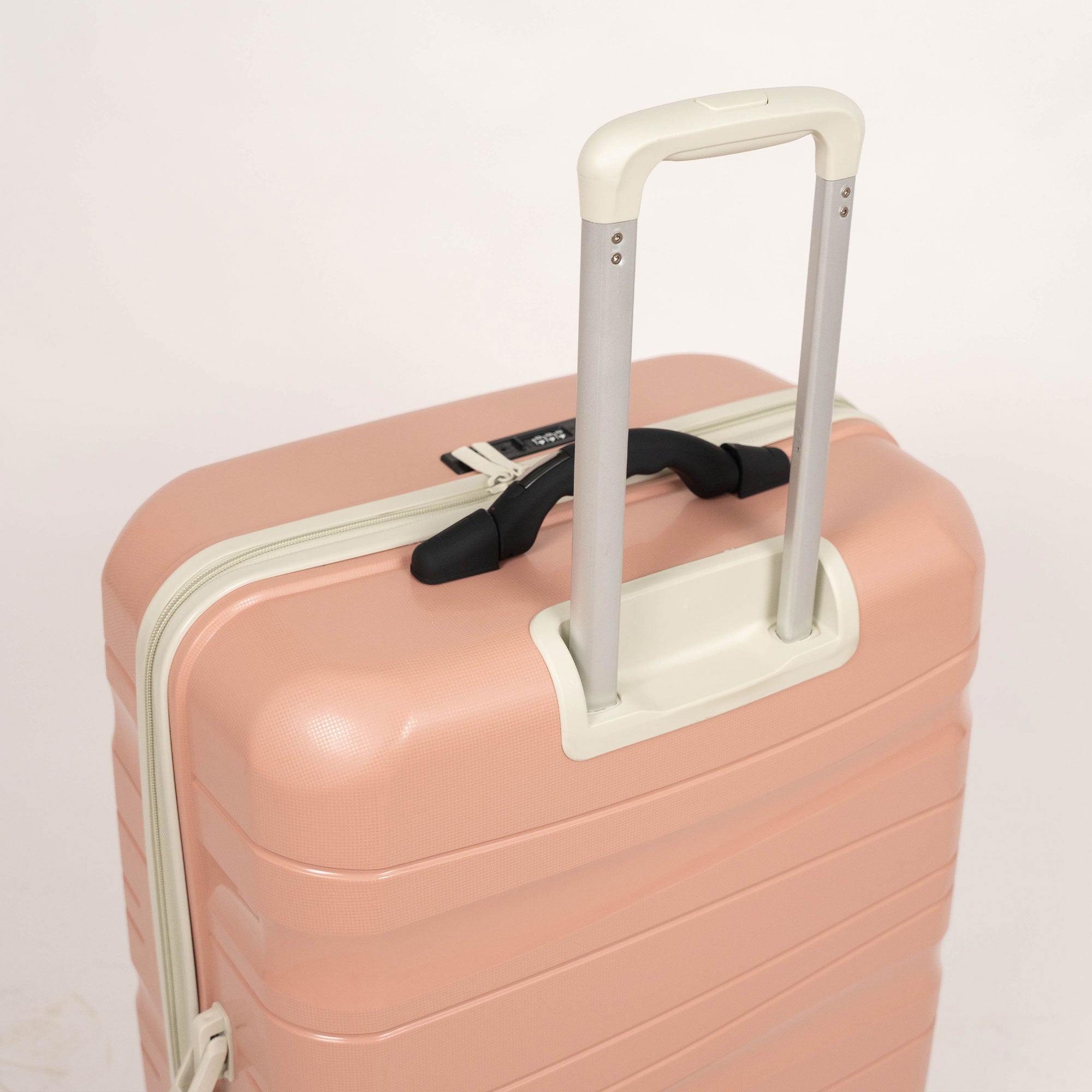 Set de 3 valises Titou avec pèse-bagages intégré et port USB intégré - Saumon & Beige