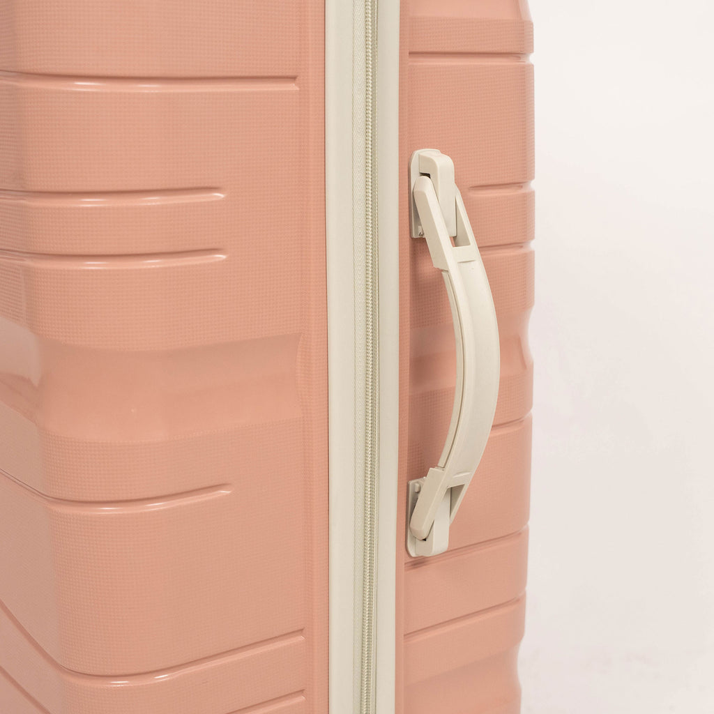 Set de 3 valises Titou avec pèse-bagages intégré et port USB intégré - Saumon & Beige