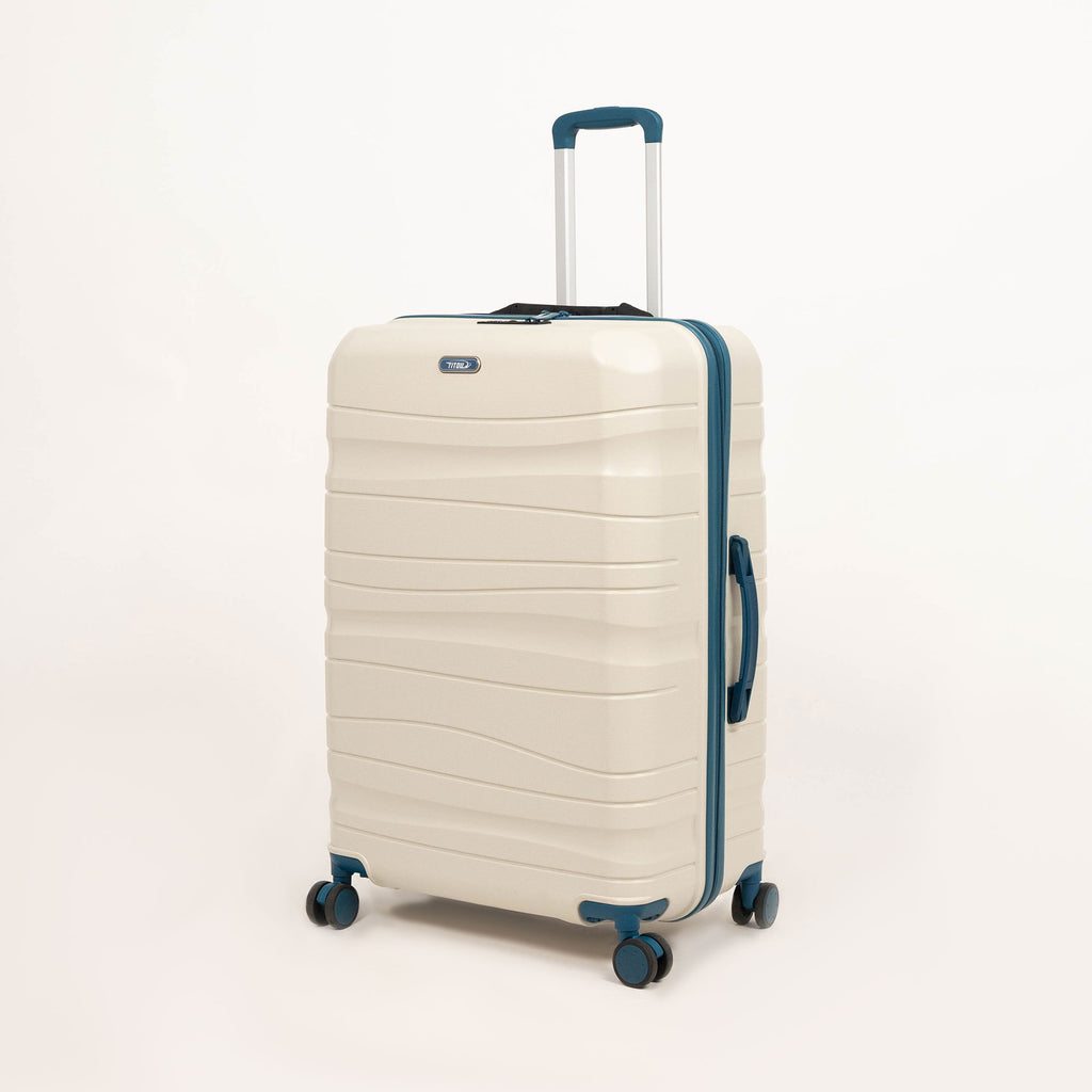 Set de 3 valises Titou avec pèse-bagages intégré et port USB intégré - Beige & Turquoise