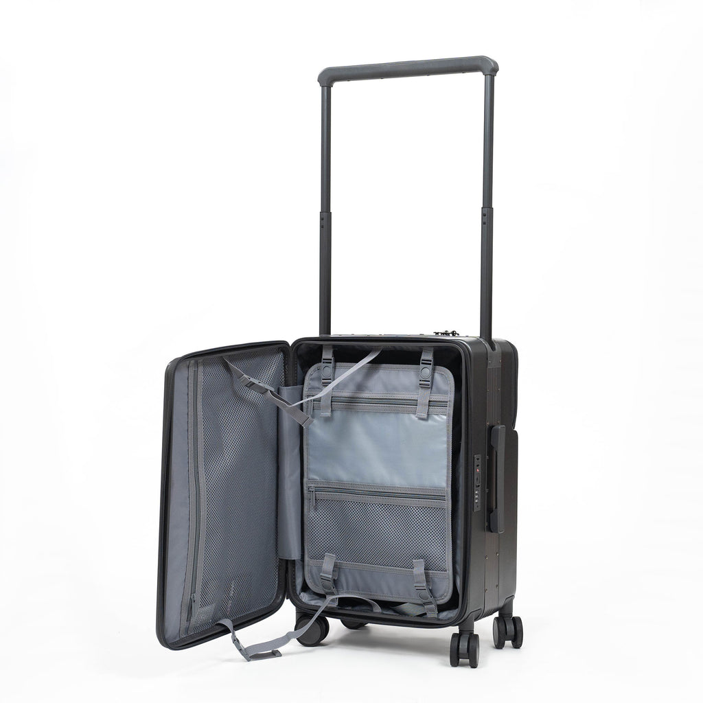 Valise Cabine Premium Business – TSA, Port USB, Compartiment Laptop & Support Téléphone - Gris