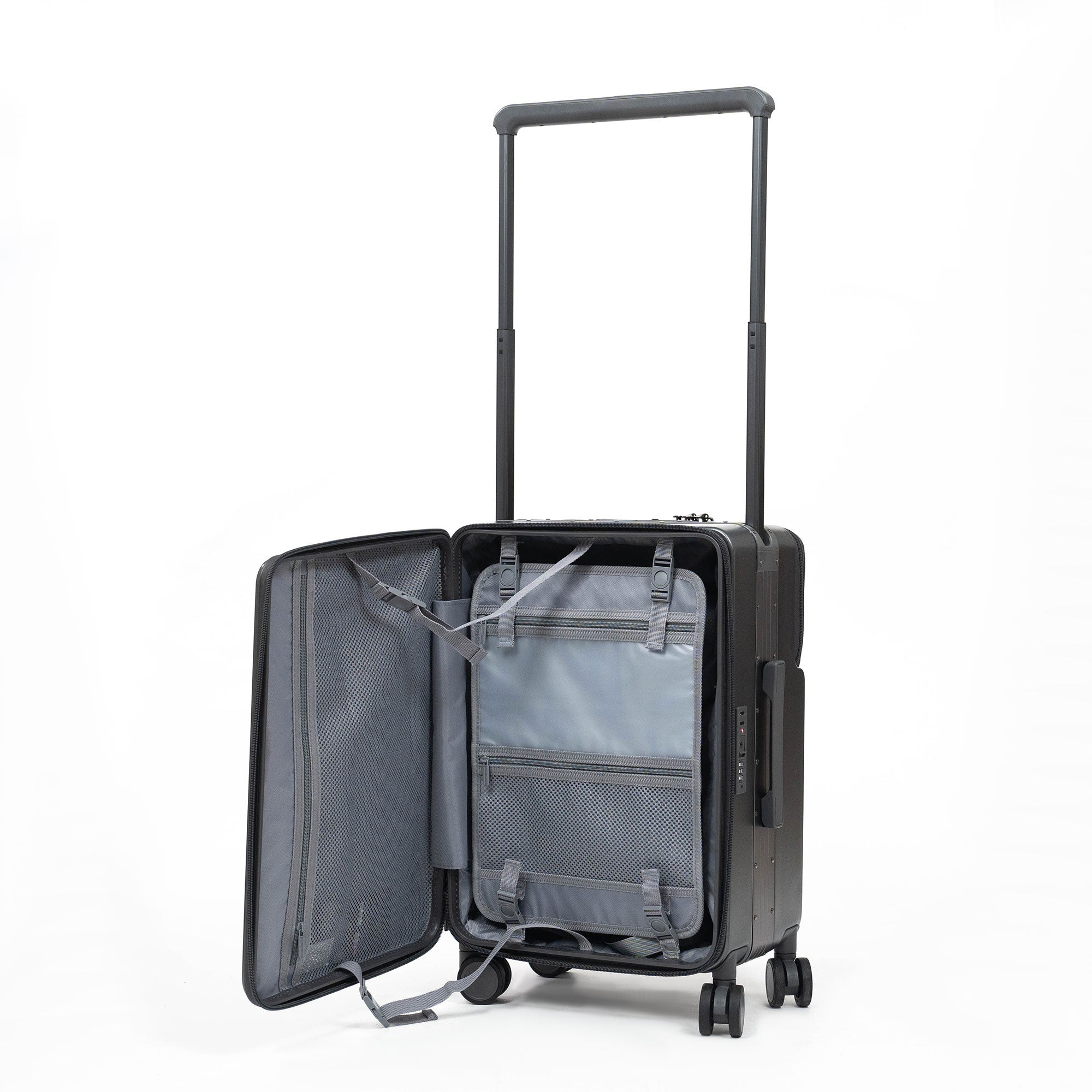 Valise Cabine Premium Business – TSA, Port USB, Compartiment Laptop & Support Téléphone - Gris