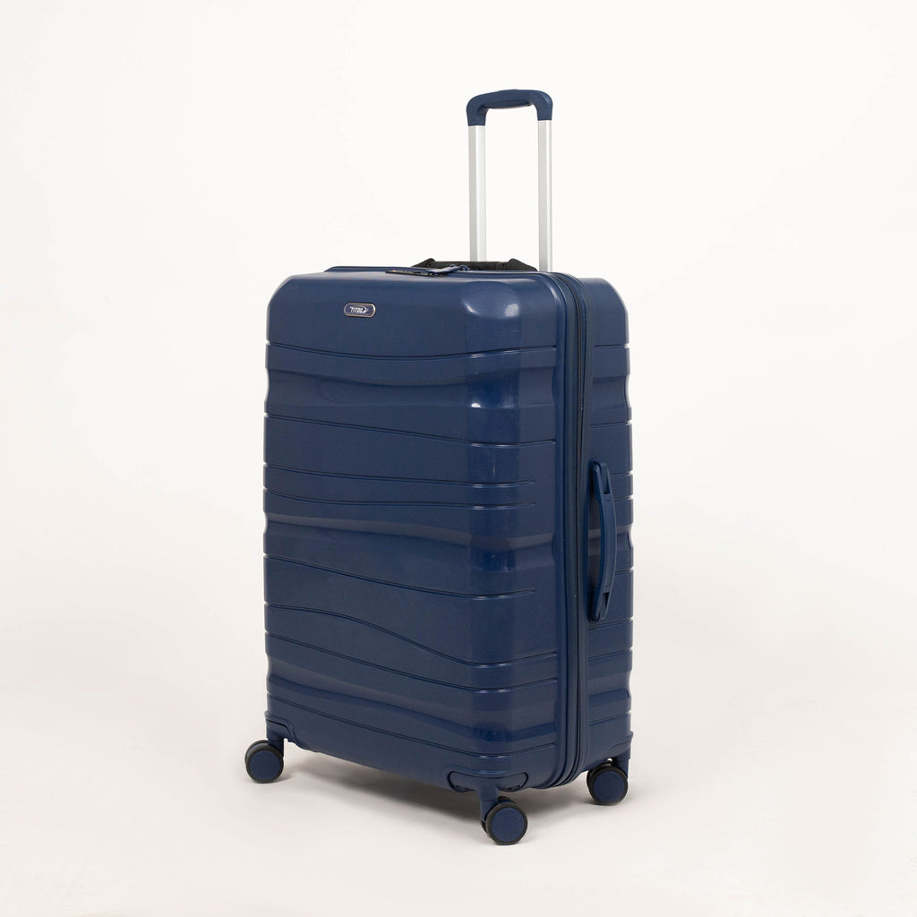 Set de 3 valises Titou avec pèse-bagages intégré et port USB intégré - Bleu Marine