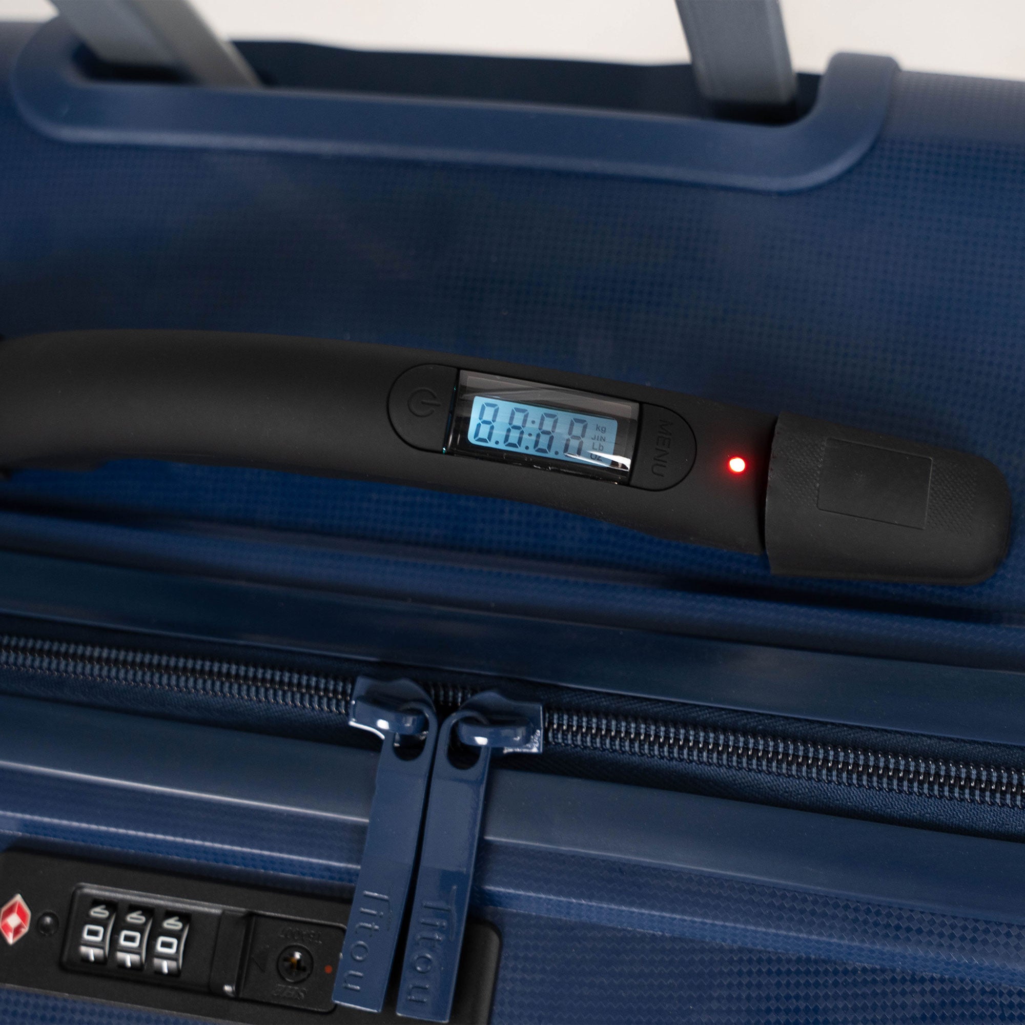 Set de 3 valises Titou avec pèse-bagages intégré et port USB intégré - Bleu Marine