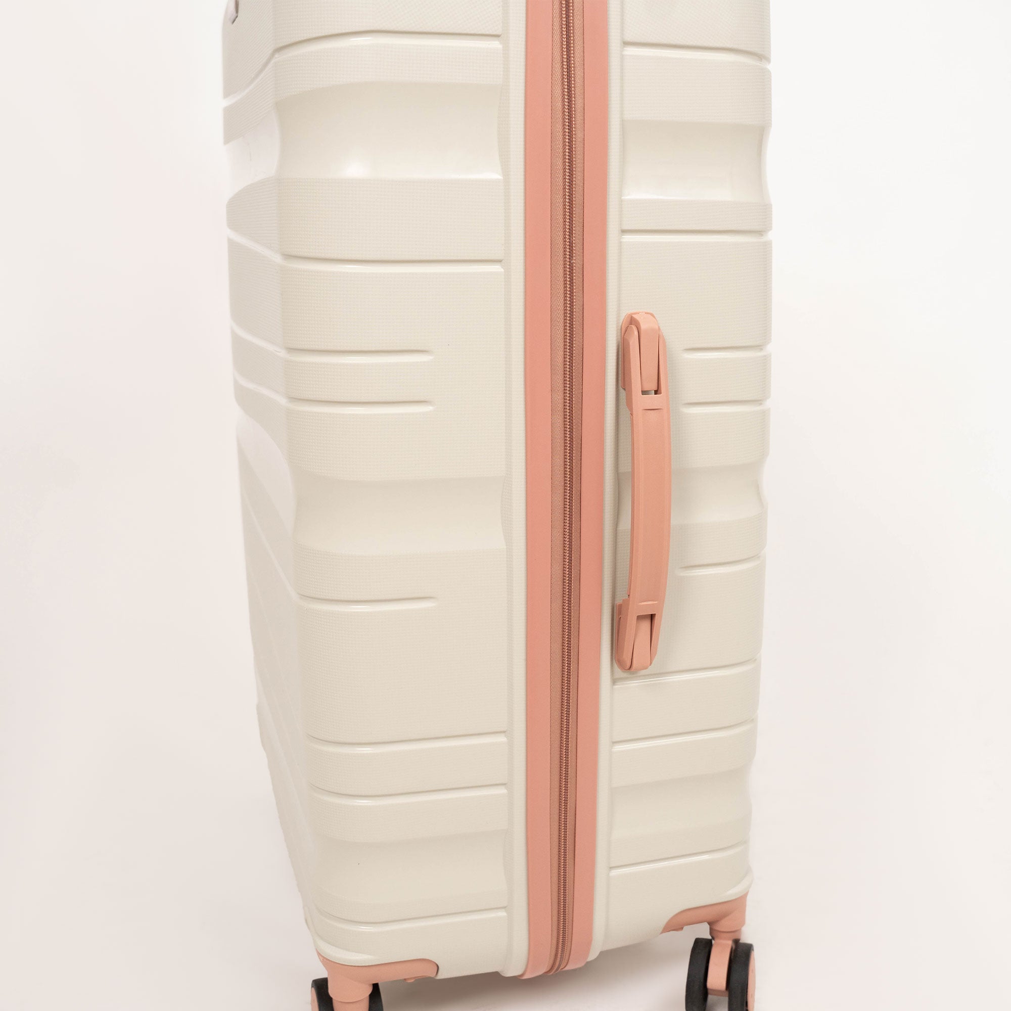 Set de 3 valises Titou avec pèse-bagages intégré et port USB intégré - Beige & Saumon