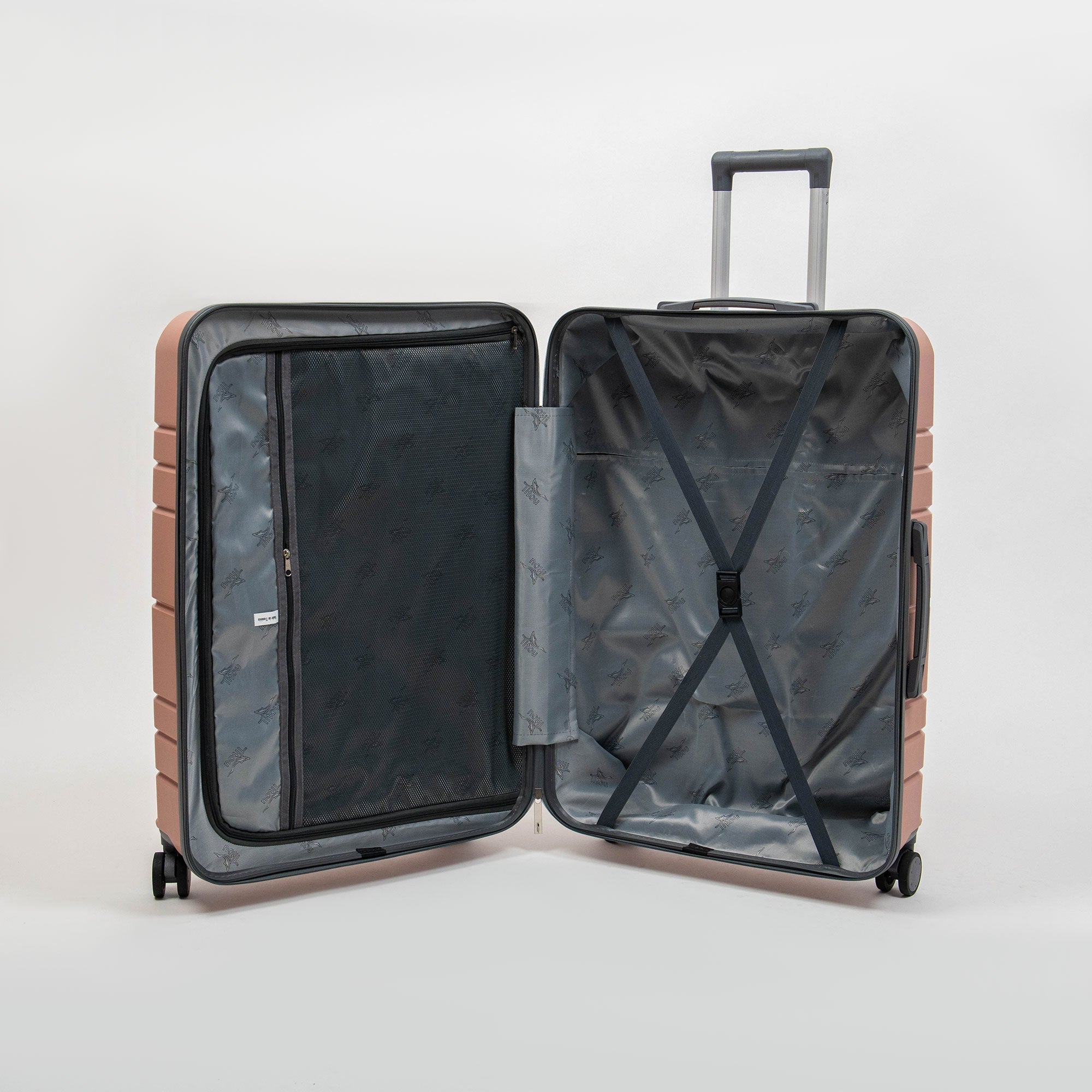 Valise Titou Mat - Saumon & Gris