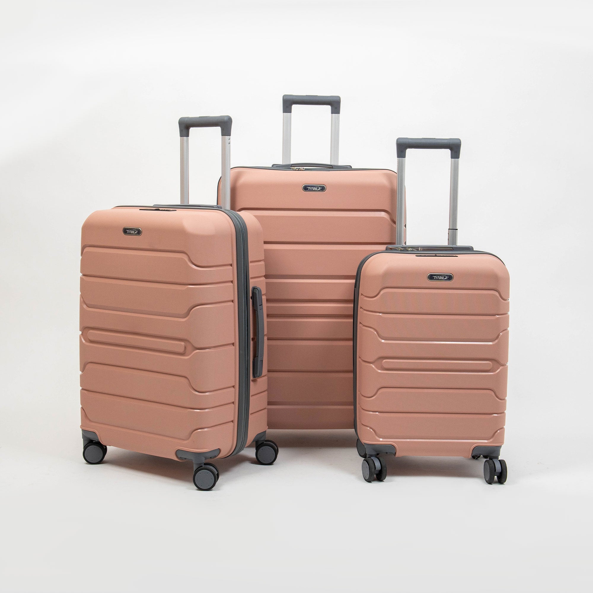 Valise Titou Mat - Saumon & Gris