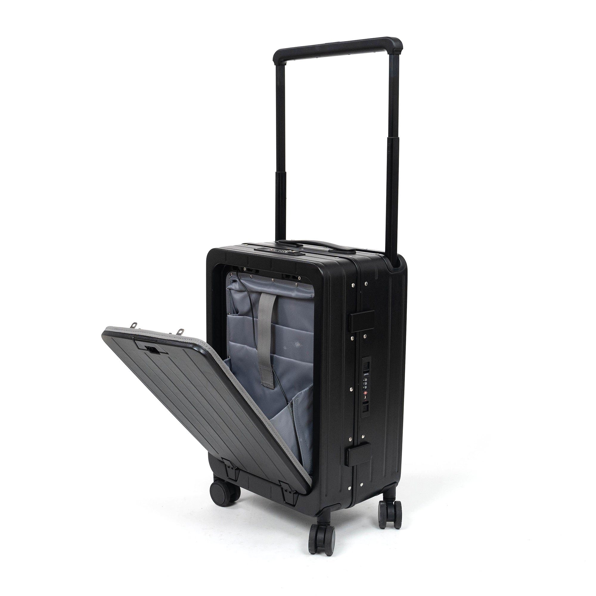 Valise Cabine Titou Premium – TSA, Port USB, Compartiment Laptop & Trolley Large - 8666PRO - Noir