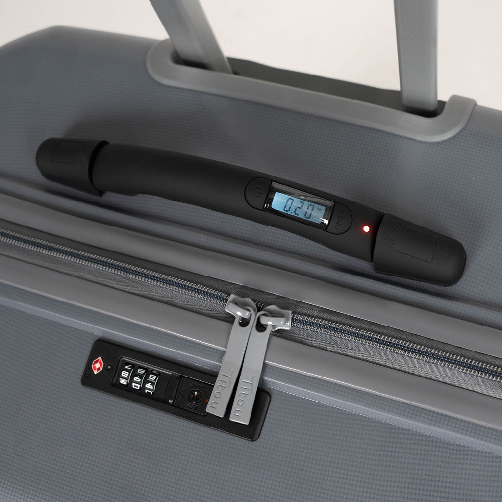 Set de 3 valises Titou avec pèse-bagages intégré et port USB intégré - Gris