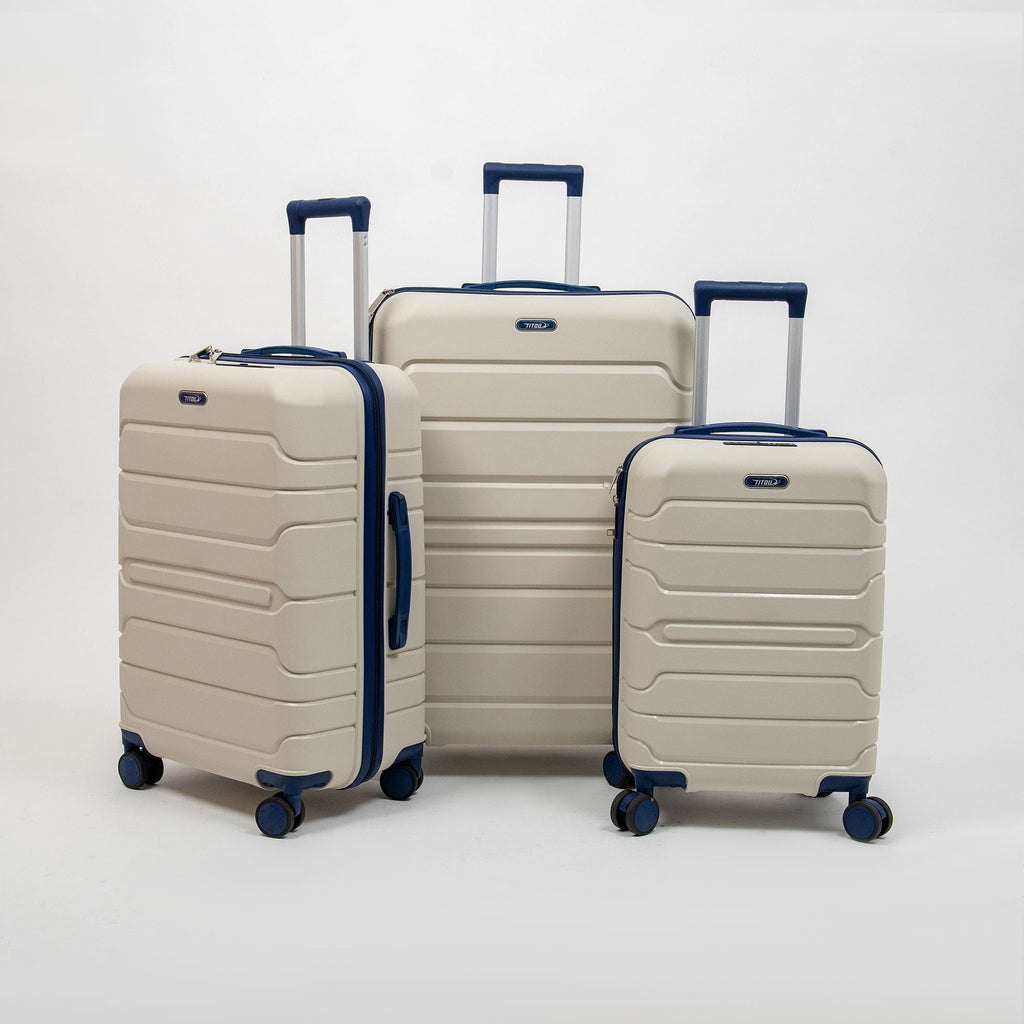 Valise Titou Mat - Beige & BleuMarine