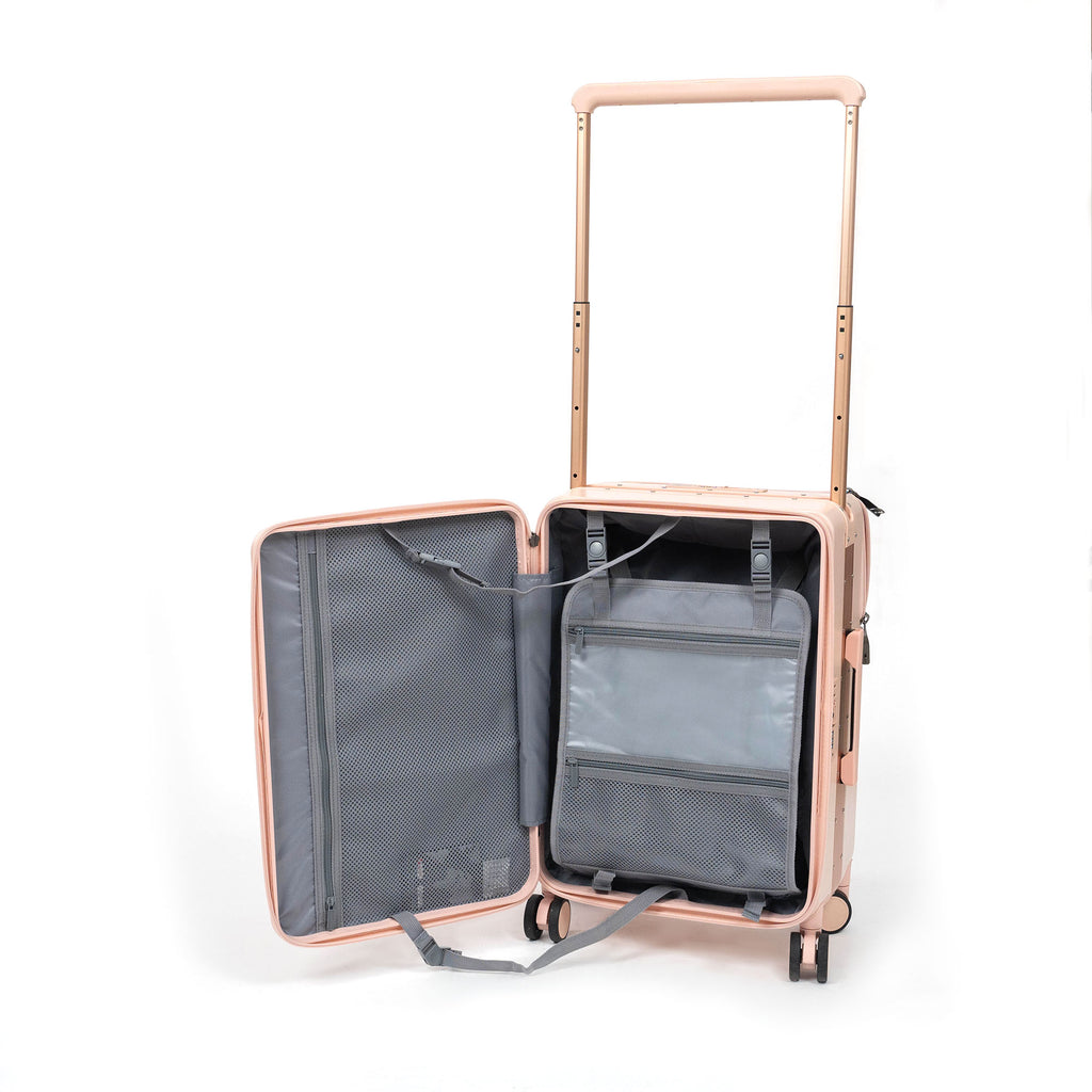 Valise Cabine Premium Business – TSA, Port USB, Compartiment Laptop & Support Téléphone - Saumon