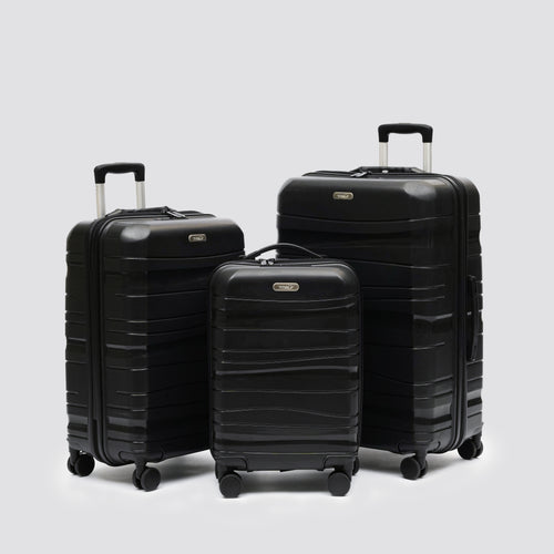 Set de 3 valises Titou avec pèse-bagages intégré et port USB intégré - Noir