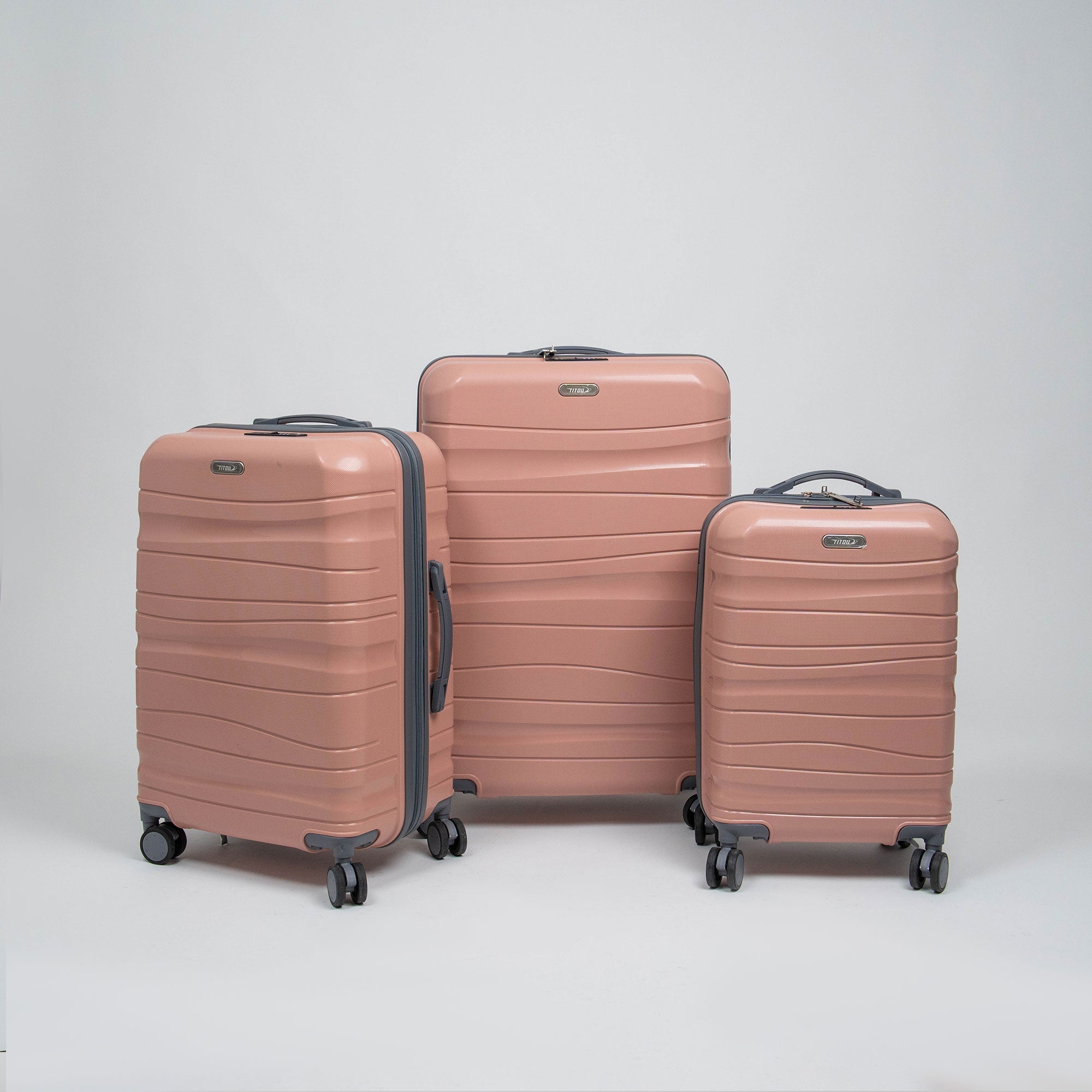 Valise Titou Brilliant - Saumon & Gris