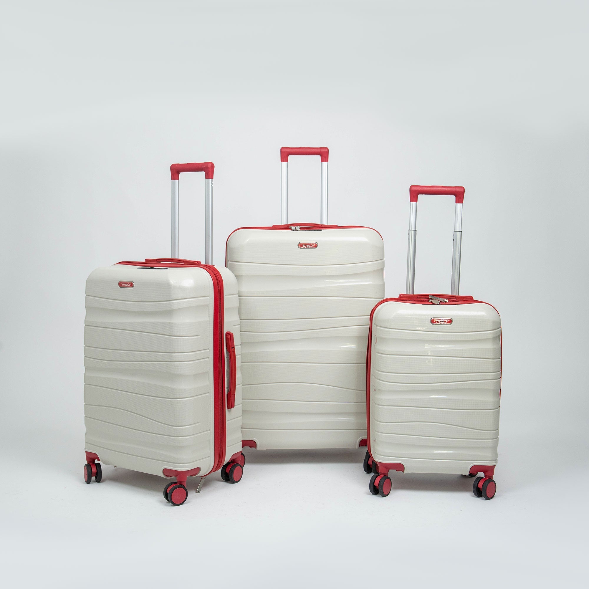 Valise Titou Brilliant - Beige & Rouge