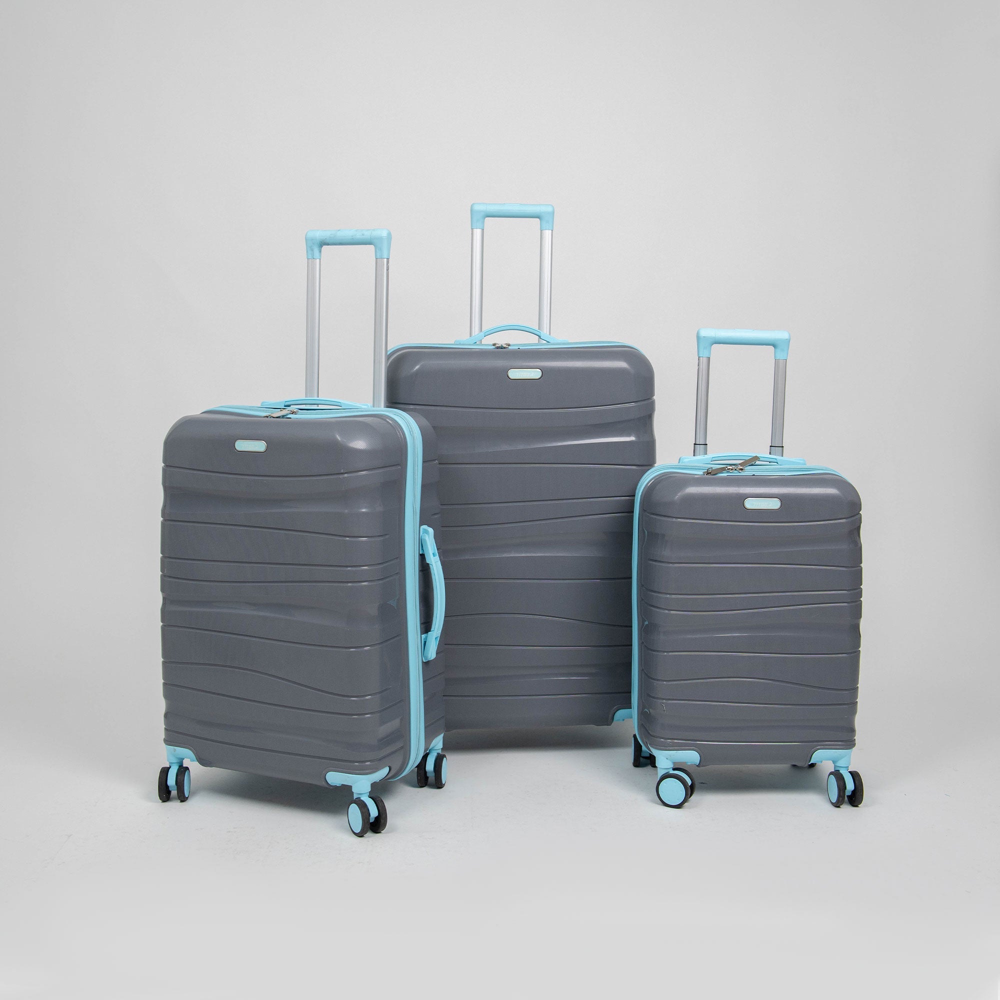 Valise Titou Brilliant - Gris & BleuCiel