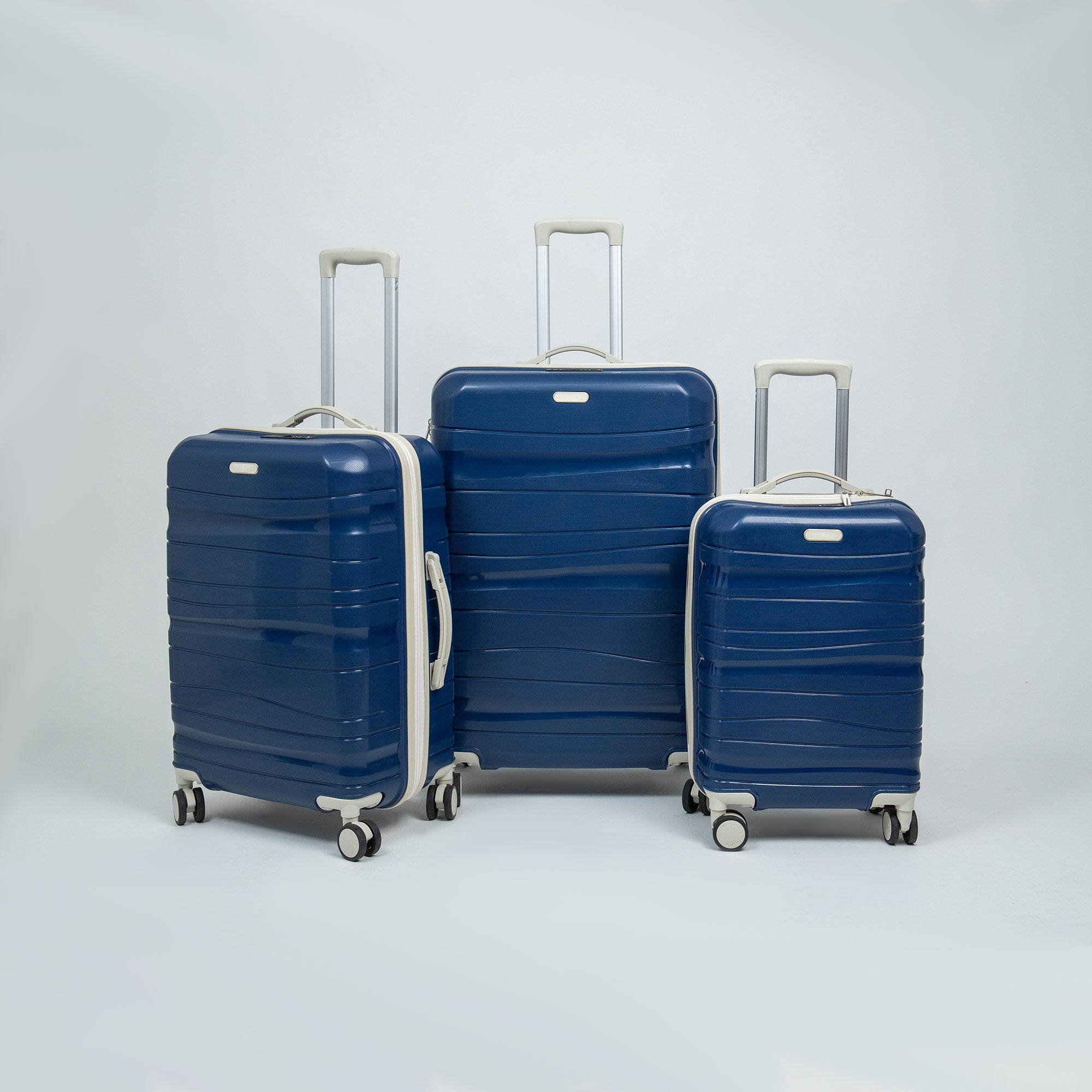 Valise Titou Brilliant - Bleu Marine & Beige