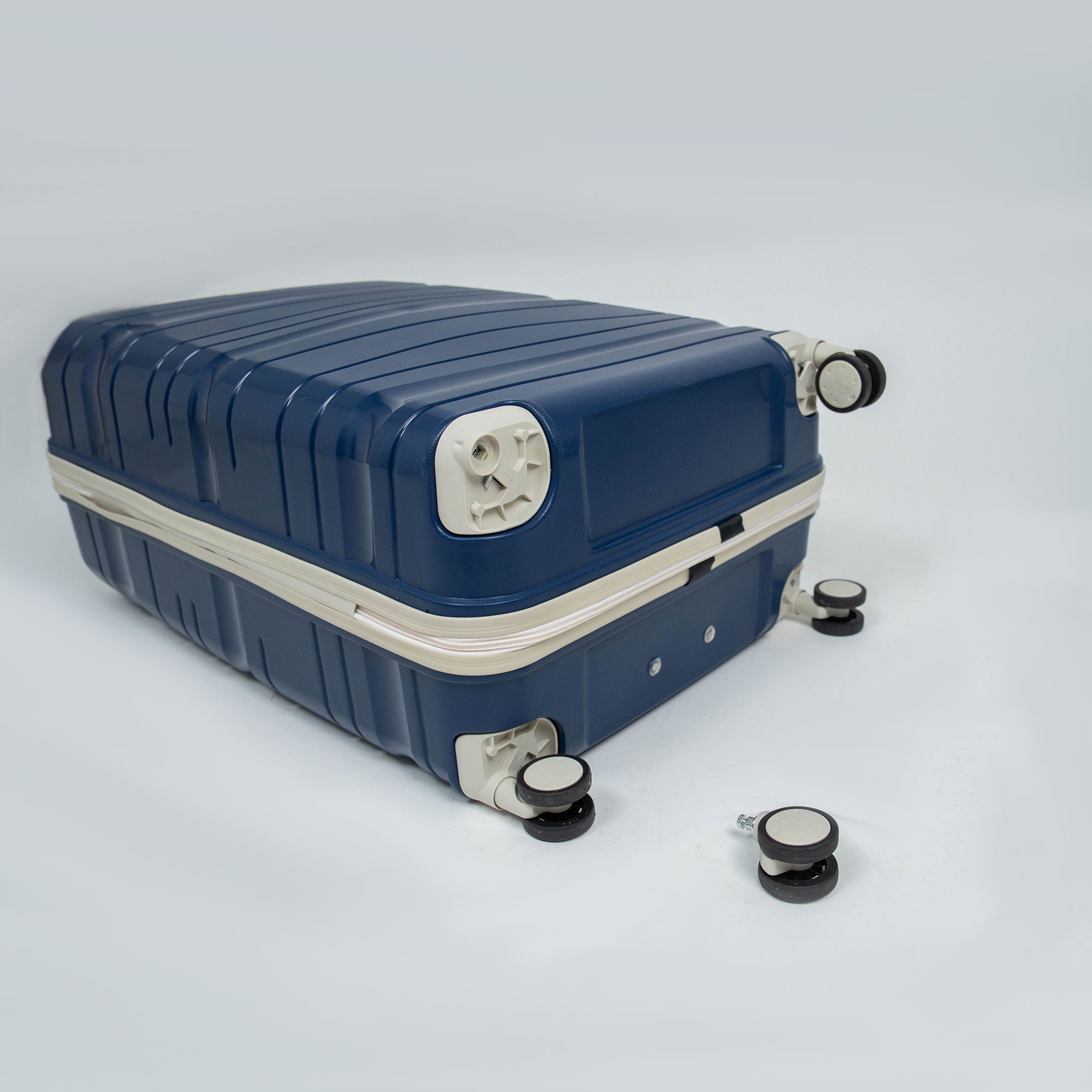 Valise Titou Brilliant - Bleu Marine & Beige