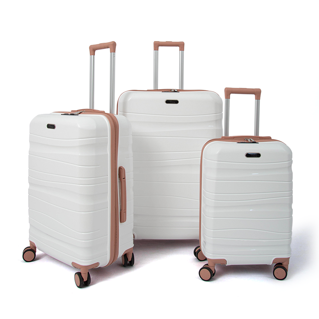 Valise Titou Brilliant - Blanc & Saumon
