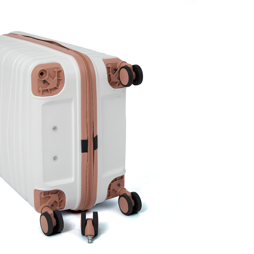 Valise Titou Brilliant - Blanc & Saumon