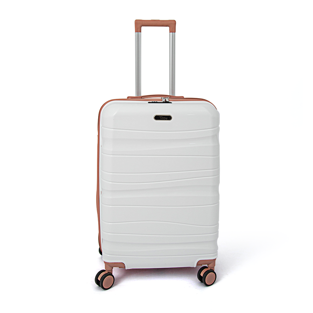 Valise Titou Brilliant - Blanc & Saumon